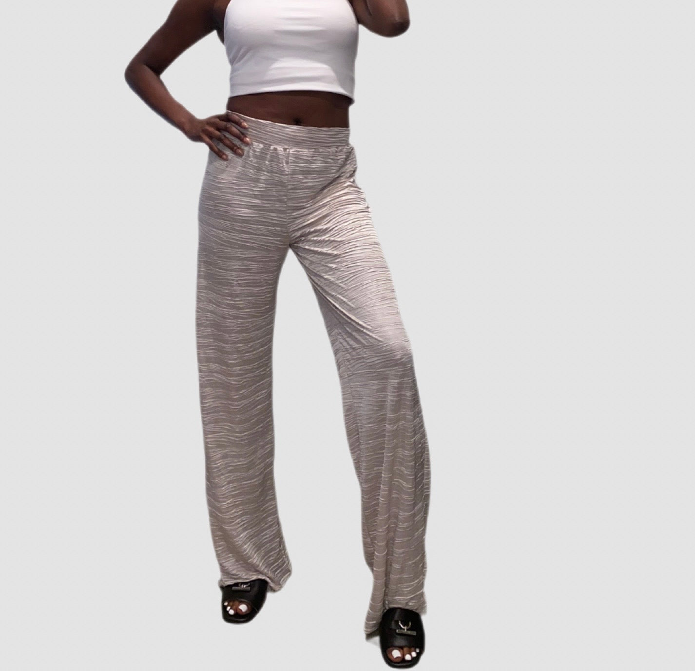 Tall Pleated Cream Pants S/M