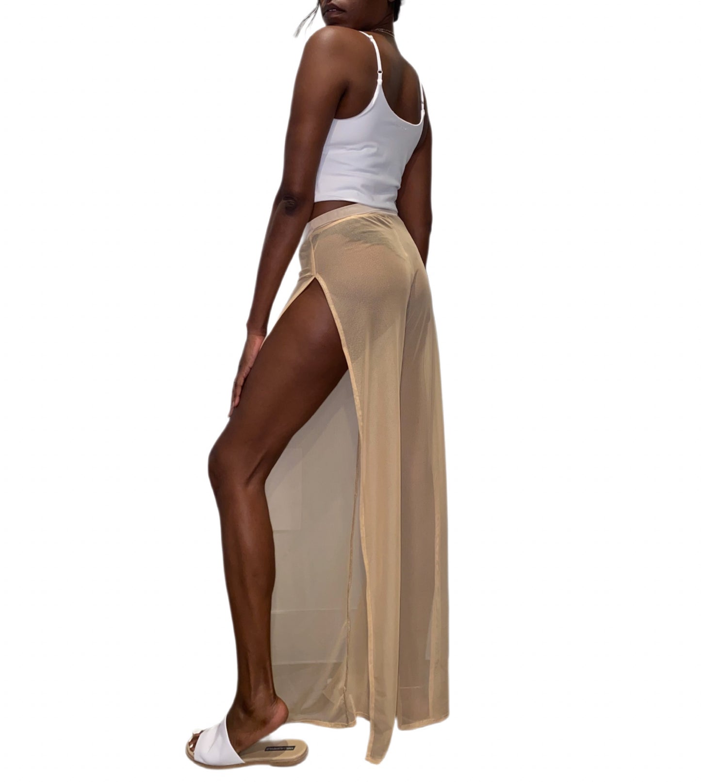 Tall Mesh Pants Cream S/M