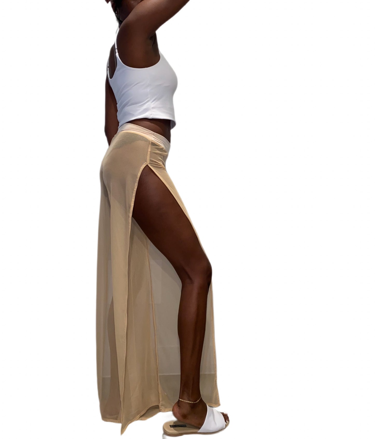 Tall Mesh Pants Cream S/M