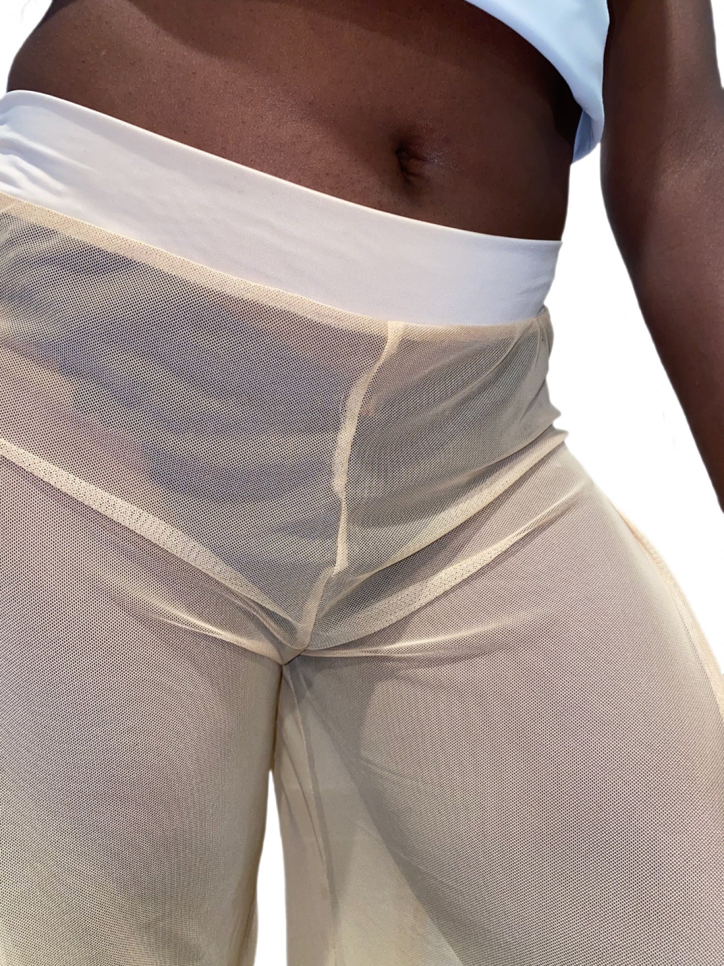 Tall Mesh Pants Cream S/M